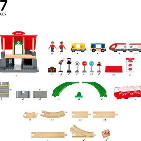 Brio Toys Central Station Σετ με Τρενάκι από Ξύλο για 3+ Ετών