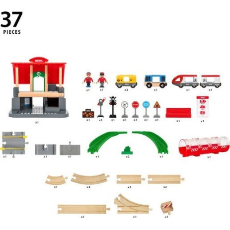 Brio Toys Central Station Σετ με Τρενάκι από Ξύλο για 3+ Ετών