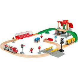 Brio Toys Central Station Σετ με Τρενάκι από Ξύλο για 3+ Ετών
