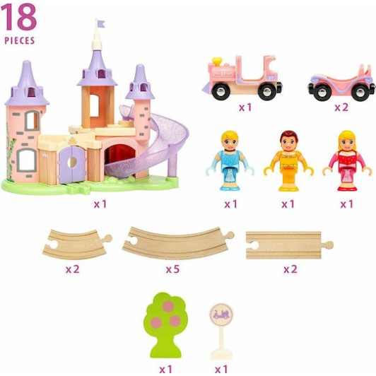Brio Toys Disney Princess Castle Σετ με Τρενάκι από Ξύλο για 3+ Ετών