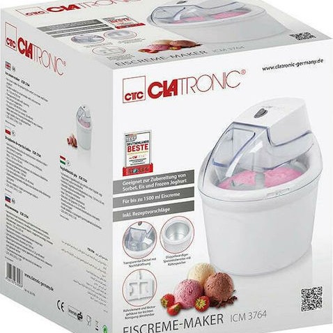 Clatronic ICM 3764 Παγωτομηχανή 1.5lt Λευκή