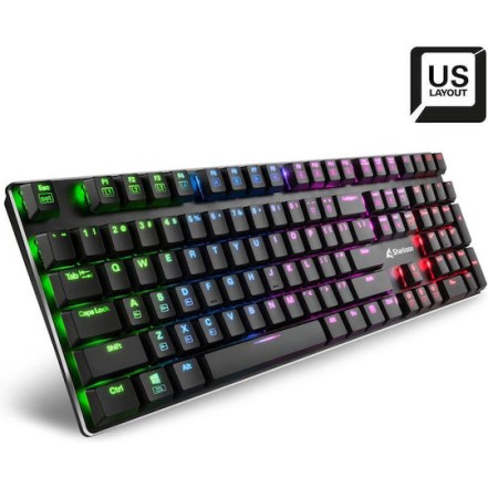 Sharkoon PureWriter RGB Gaming Μηχανικό Πληκτρολόγιο με Kailh Blue διακόπτες και RGB φωτισμό (Αγγλικό US) Λευκό