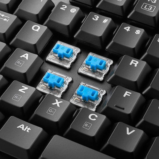 Sharkoon PureWriter RGB Gaming Μηχανικό Πληκτρολόγιο με Kailh Blue διακόπτες και RGB φωτισμό (Αγγλικό US) Λευκό