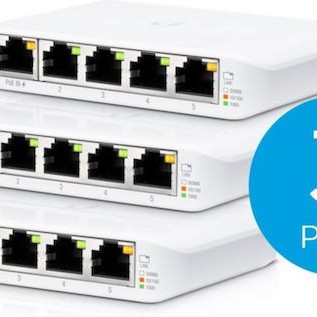 Ubiquiti USW Flex Mini (3-Pack) Managed L2 PoE+ Switch με 5 Θύρες Gigabit (1Gbps) Ethernet
