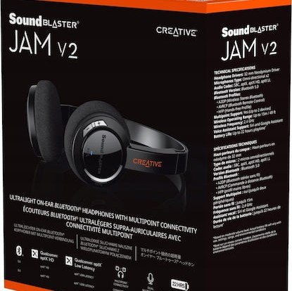 Creative Sound Blaster Jam V2 Ασύρματα / Ενσύρματα On Ear Ακουστικά με 22 ώρες Λειτουργίας Μαύρα