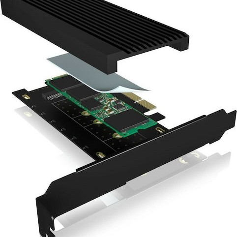 Icy Box M.2 PCIe Gen 4.0x4 To PCIe Gen 4.0x4 With Heat Sink Μαύρο (IB-PCI208-HS)