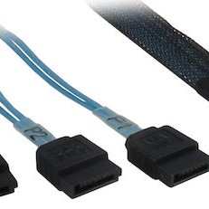 Inter-Tech Mini SAS - 7-Pin SATA III Cable 50cm Μαύρο (88885003)
