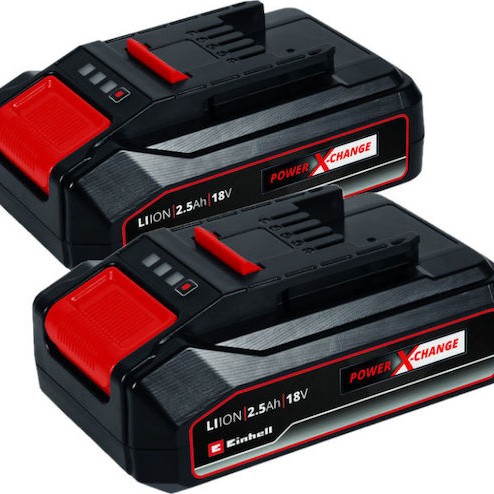 Einhell Σετ 2 Μπαταριών Εργαλείου Λιθίου 18V με Χωρητικότητα 2.5Ah Power X-Change