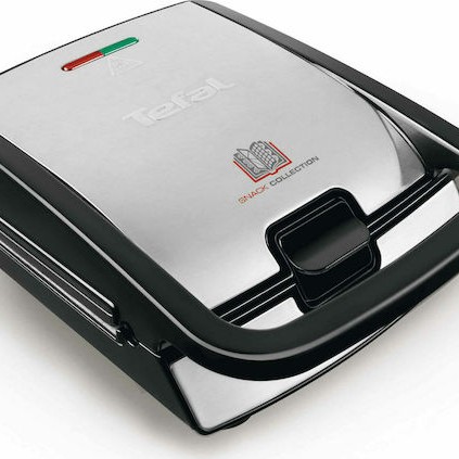 Tefal Snack Collection Τοστιέρα με Αποσπώμενες Πλάκες για 2 Τοστ 700W Inox