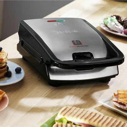 Tefal Snack Collection Τοστιέρα με Αποσπώμενες Πλάκες για 2 Τοστ 700W Inox