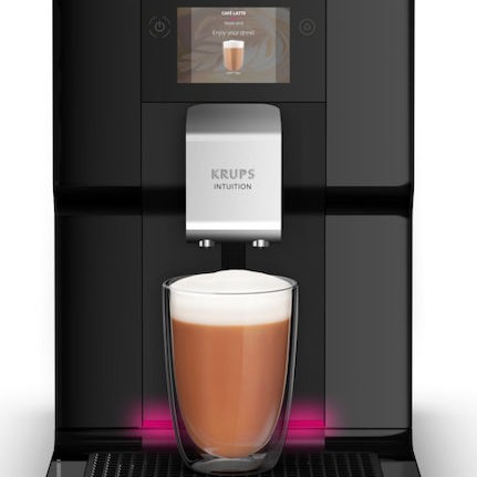 Krups Intuition Preference Αυτόματη Μηχανή Espresso 1450W Πίεσης 15bar για Cappuccino με Μύλο Άλεσης Μαύρη