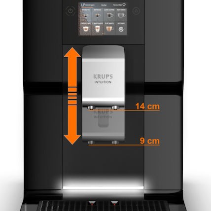 Krups Intuition Preference Αυτόματη Μηχανή Espresso 1450W Πίεσης 15bar για Cappuccino με Μύλο Άλεσης Μαύρη