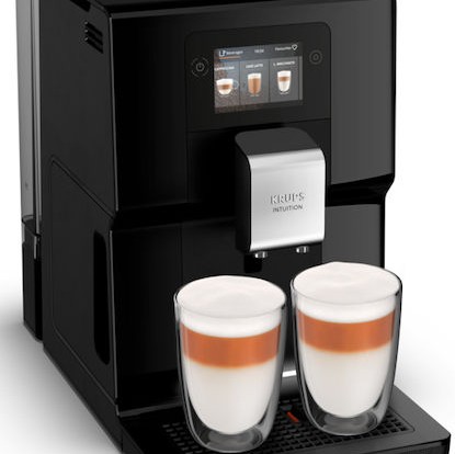 Krups Intuition Preference Αυτόματη Μηχανή Espresso 1450W Πίεσης 15bar για Cappuccino με Μύλο Άλεσης Μαύρη
