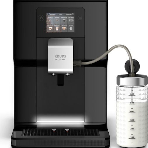 Krups Intuition Preference Αυτόματη Μηχανή Espresso 1450W Πίεσης 15bar για Cappuccino με Μύλο Άλεσης Μαύρη