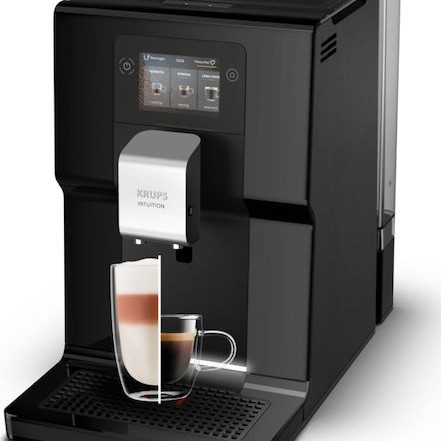 Krups Intuition Preference Αυτόματη Μηχανή Espresso 1450W Πίεσης 15bar για Cappuccino με Μύλο Άλεσης Μαύρη