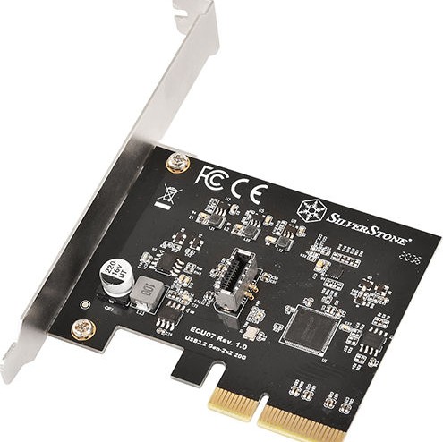 Silverstone ECU07 SuperSpeed USB 20Gbps / internal USB-C Key-A 3.2 Gen 2x2 PCIe expansion card