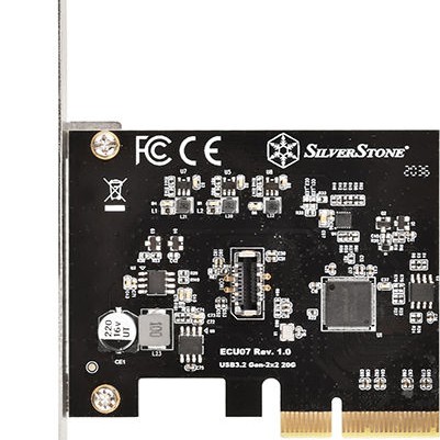 Silverstone ECU07 SuperSpeed USB 20Gbps / internal USB-C Key-A 3.2 Gen 2x2 PCIe expansion card