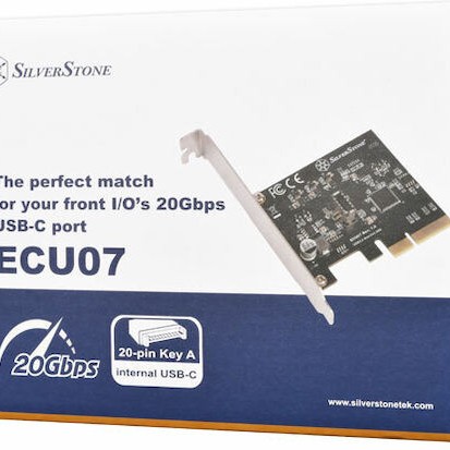 Silverstone ECU07 SuperSpeed USB 20Gbps / internal USB-C Key-A 3.2 Gen 2x2 PCIe expansion card