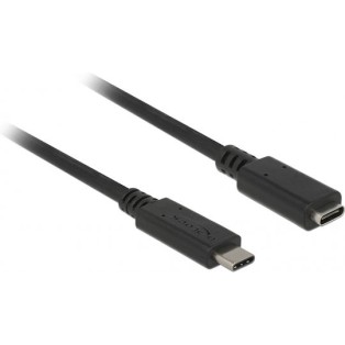 DeLock USB 3.1 Cable USB-C male - USB-C female 60W Μαύρο 1.5m (85534)