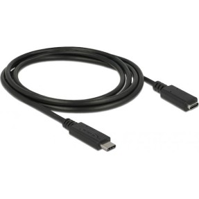 DeLock USB 3.1 Cable USB-C male - USB-C female 60W Μαύρο 1.5m (85534)
