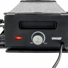 Unold Επιτραπέζια Ηλεκτρική Ψησταριά Raclette Λείας Πλάκας 1200W με Ρυθμιζόμενο Θερμοστάτη 38x19.5εκ.