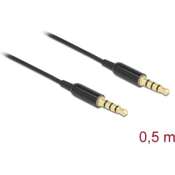 DeLock Cable 3.5mm male - 3.5mm male Μαύρο 0.5m (66075)