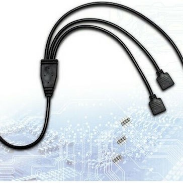 Inter-Tech Y-adapter 1x 4pin RGB to 3x 4pin RGB - Cable 0.48m Μαύρο (88885466)