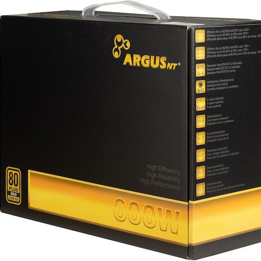 Inter-Tech ArgusNT GPS-600 600W Τροφοδοτικό Υπολογιστή Full Wired 80 Plus Gold