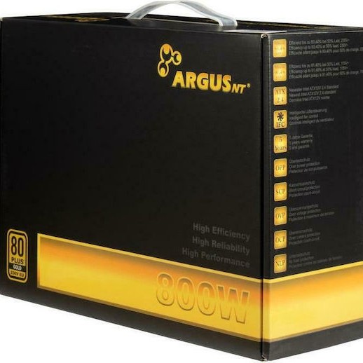 Inter-Tech ArgusNT GPS 800W Μαύρο Τροφοδοτικό Υπολογιστή Full Wired 80 Plus Gold