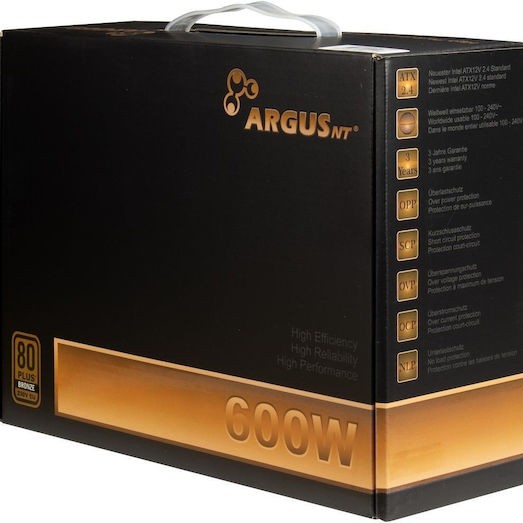 Inter-Tech ArgusNT BPS 600W Μαύρο Τροφοδοτικό Υπολογιστή Full Wired 80 Plus Bronze