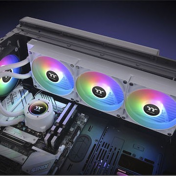 Thermaltake TH420 V2 ARGB Sync (v2) Υδρόψυξη Επεξεργαστή Τριπλού Ανεμιστήρα 140mm για Socket AM4/AM5/1700/1200/115x Λευκή