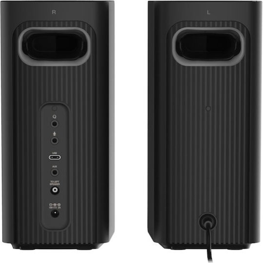 Creative T60 Ασύρματα Ηχεία Υπολογιστή 2.0 με Bluetooth και Ισχύ 30W σε Μαύρο Χρώμα