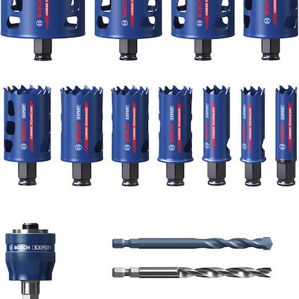 Bosch Σετ Ποτηροπρίονα με Διάμετρο από 1mm έως 76mm για Ξύλο, Μέταλλο και Τούβλο