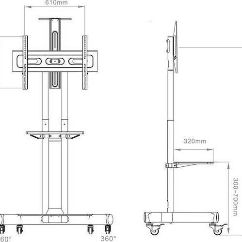 Hagor HP Twin Stand Βάση Τηλεόρασης Δαπέδου έως 55
