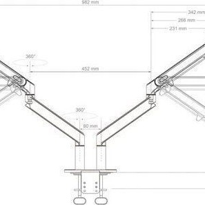 Hagor HA Gasliftarm Medium Dual Βάση Γραφείου για 2 Οθόνες έως 32