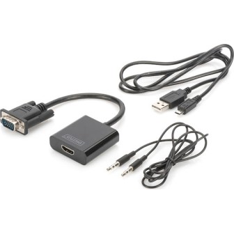 Digitus Μετατροπέας VGA male σε 3.5mm / HDMI female 1τμχ DA-70473