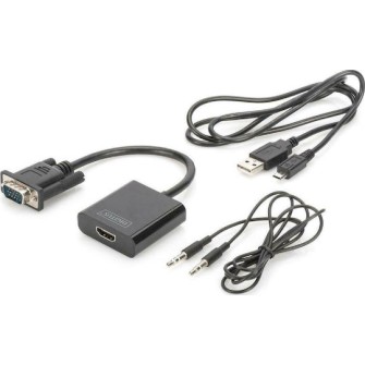 Digitus Μετατροπέας VGA male σε 3.5mm / HDMI female 1τμχ DA-70473