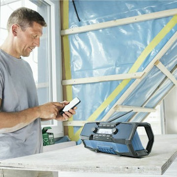 Bosch GPB 18V-2 C Επιτραπέζιο Ραδιόφωνο Επαναφορτιζόμενο με Bluetooth και USB Μπλε