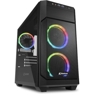 Sharkoon V1000 RGB Gaming Mini Tower Κουτί Υπολογιστή με Πλαϊνό Παράθυρο Μαύρο
