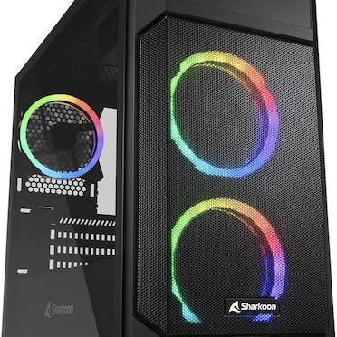 Sharkoon V1000 RGB Gaming Mini Tower Κουτί Υπολογιστή με Πλαϊνό Παράθυρο Μαύρο