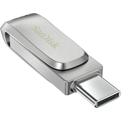 Sandisk Ultra Dual Drive Luxe 32GB USB 3.1 Stick με σύνδεση USB-A & USB-C Ασημί