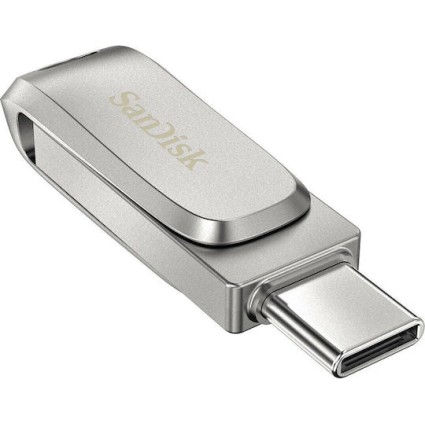Sandisk Ultra Dual Drive Luxe 64GB USB 3.1 Stick με σύνδεση USB-C & USB-A Ασημί