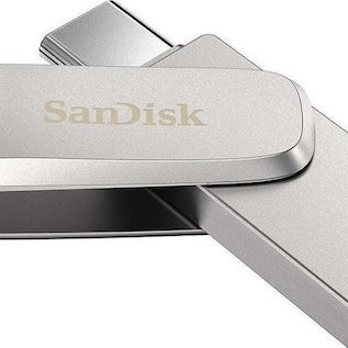 Sandisk Ultra Dual Drive Luxe 128GB USB 3.1 Stick με σύνδεση USB-C & USB-A Ασημί