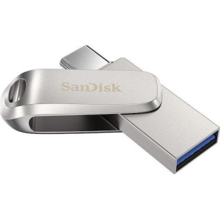 Sandisk Ultra Dual Drive Luxe 128GB USB 3.1 Stick με σύνδεση USB-C & USB-A Ασημί