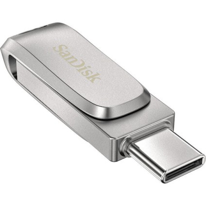 Sandisk Ultra Dual Drive Luxe 512GB USB 3.1 Stick με σύνδεση USB-C & USB-A Ασημί