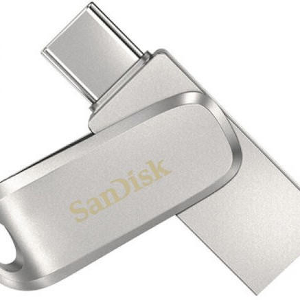 Sandisk Ultra Dual Drive Luxe 1TB USB 3.1 Stick με σύνδεση USB-C & USB-A Ασημί