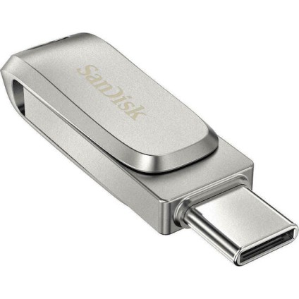 Sandisk Ultra Dual Drive Luxe 1TB USB 3.1 Stick με σύνδεση USB-C & USB-A Ασημί