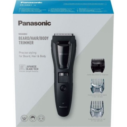 Panasonic Επαναφορτιζόμενη Κουρευτική Μηχανή Μαύρη ER-GB61-K503