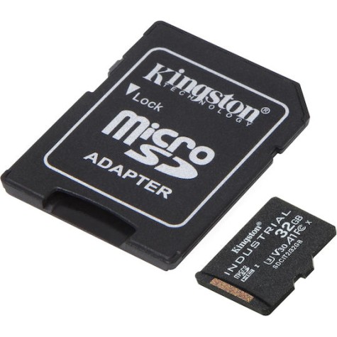 Kingston Industrial microSDHC 32GB Class 10 U3 V30 A1 UHS-I με αντάπτορα