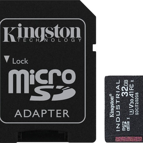 Kingston Industrial microSDHC 32GB Class 10 U3 V30 A1 UHS-I με αντάπτορα